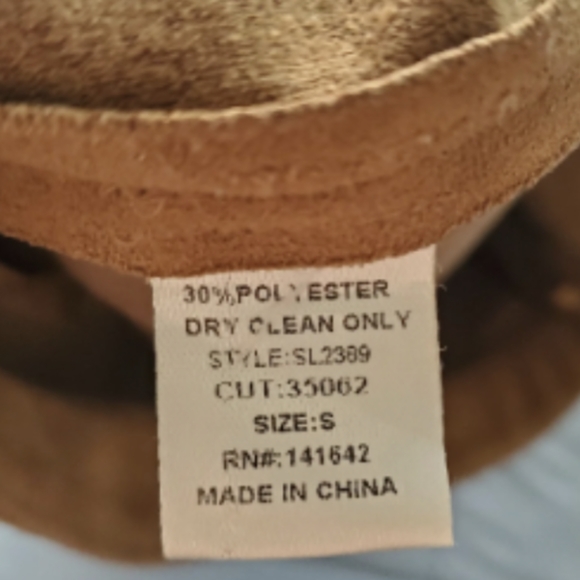 Brown Crushed Suede Mini Skirt Small - Picture 3 of 4